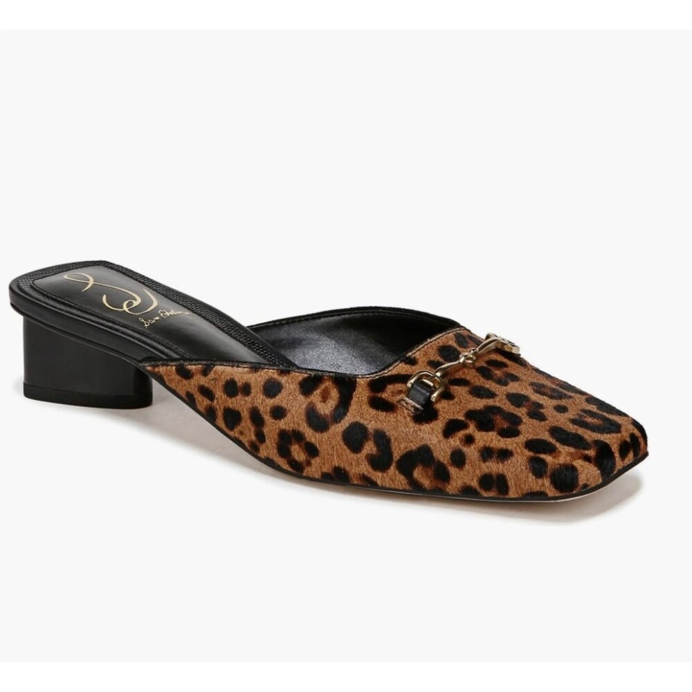 New Sam EdelmanWomen's Ollie Square Toe Mule In Tan Leopard Print Size 6.5 - Picture 1 of 12